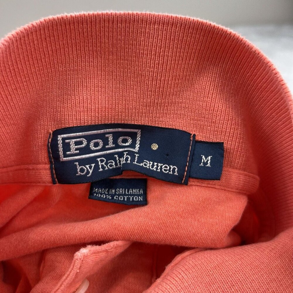 VTG Polo Ralph Lauren Men's M Salmon Orange Short Sleeve Shirt Casual Golf Wear - Picture 3 of 10